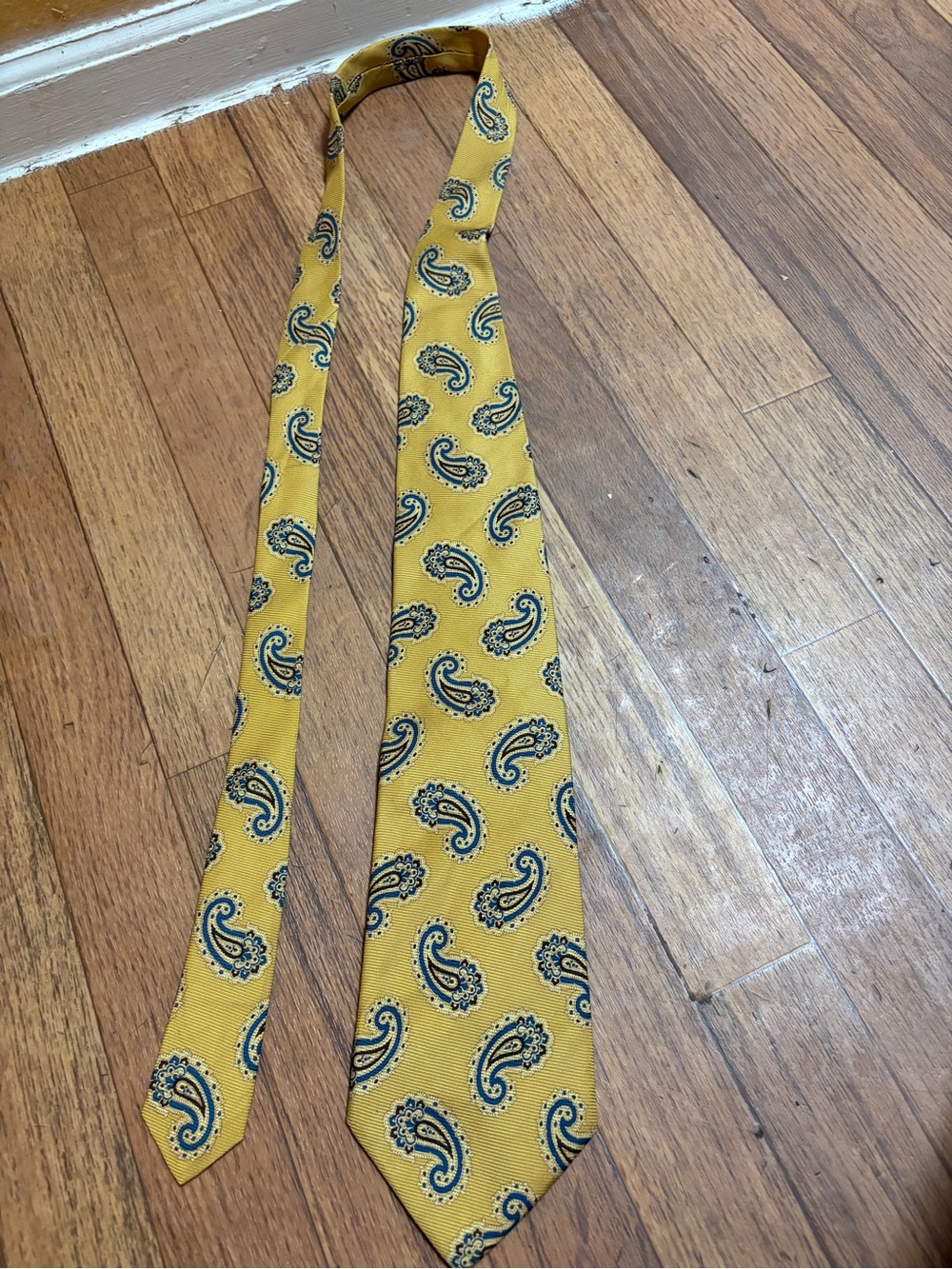 Coach Yellow Paisley Silk Tie